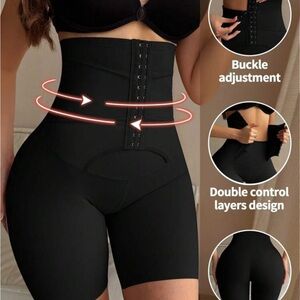 High-Waist Black Waist Trainer Shapewear Shorts